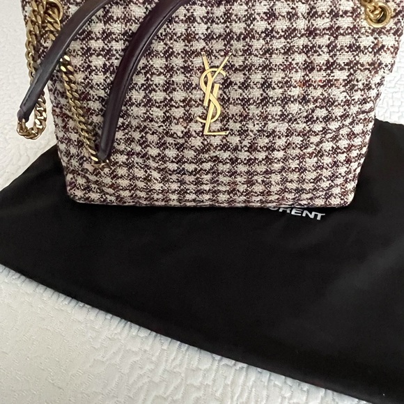 SOLD. YSL Puffer Houndstooth Tweed Shoulder Bag NEW - Picture 7 of 16